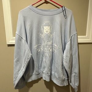 Divided‎ Blue Crewneck Sweater with Graphic Design